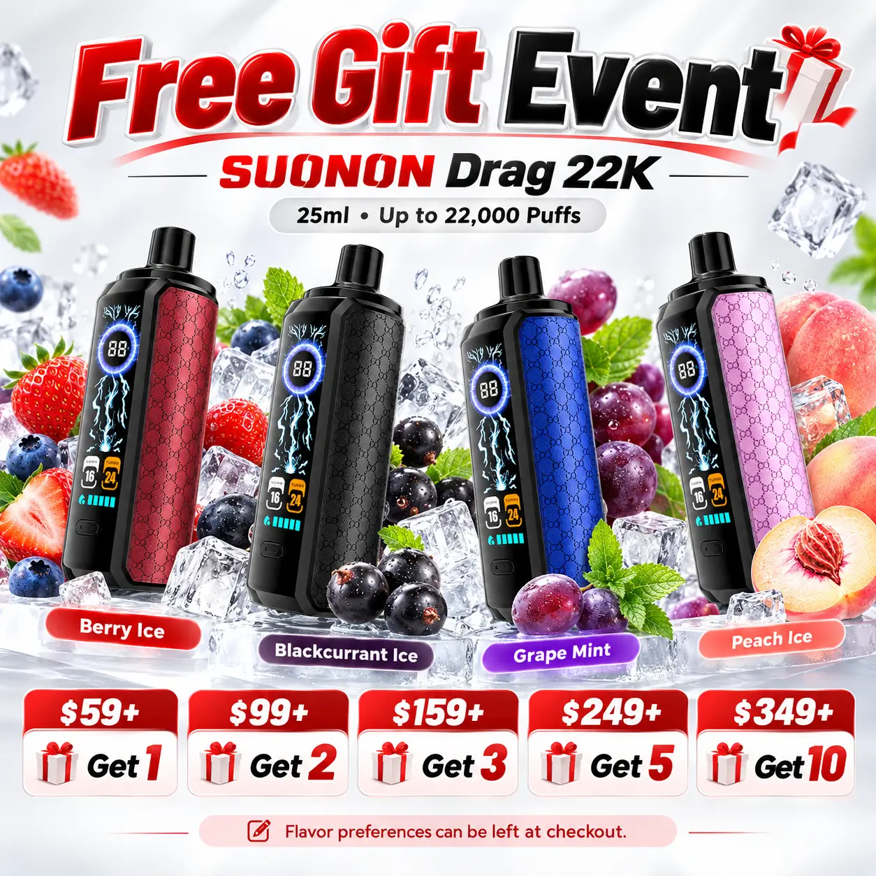 SUONON Drag 22K Disposable Vape – Free Gift Event