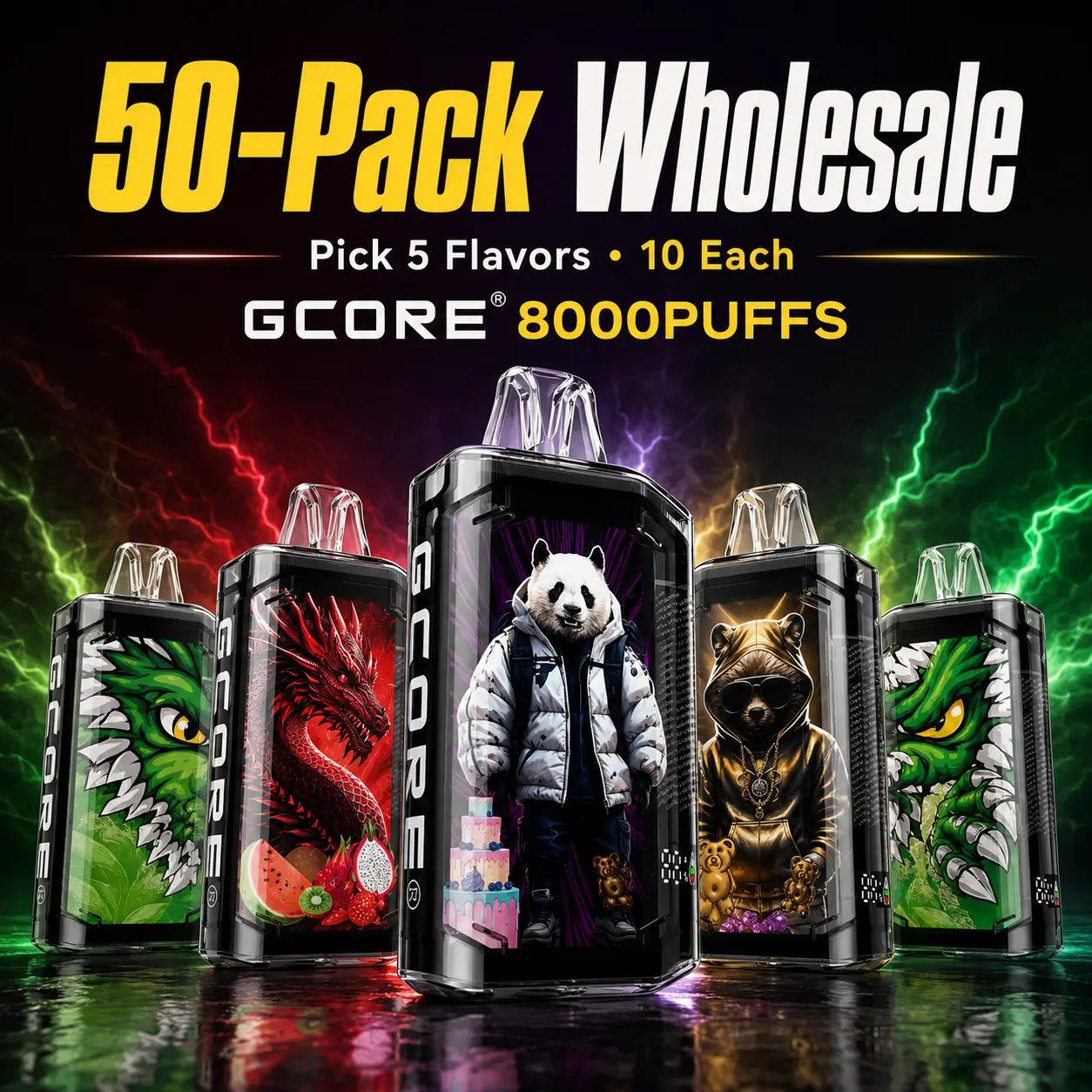 50-Pack Wholesale | Gcore 8000 Disposable Vape