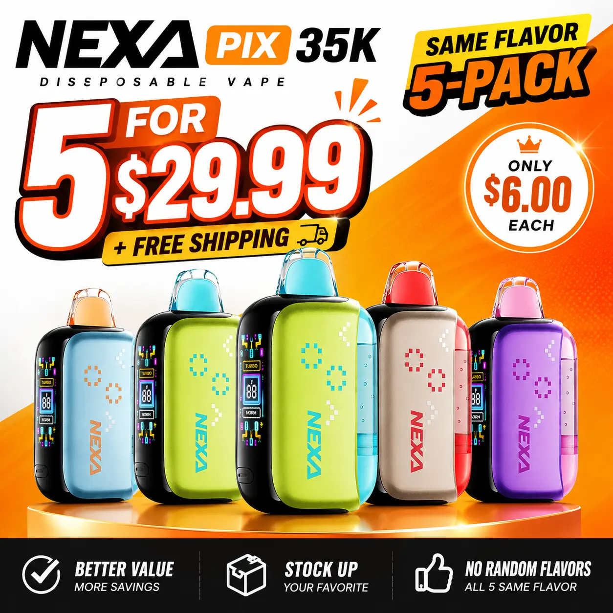 5 for $29.99 + Free Shipping | NEXA PIX 35K 5-Pack