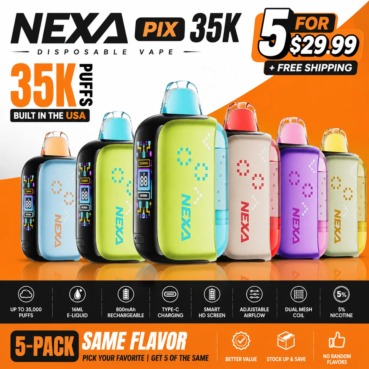 5 for $29.99 + Free Shipping | NEXA PIX 35K 5-Pack
