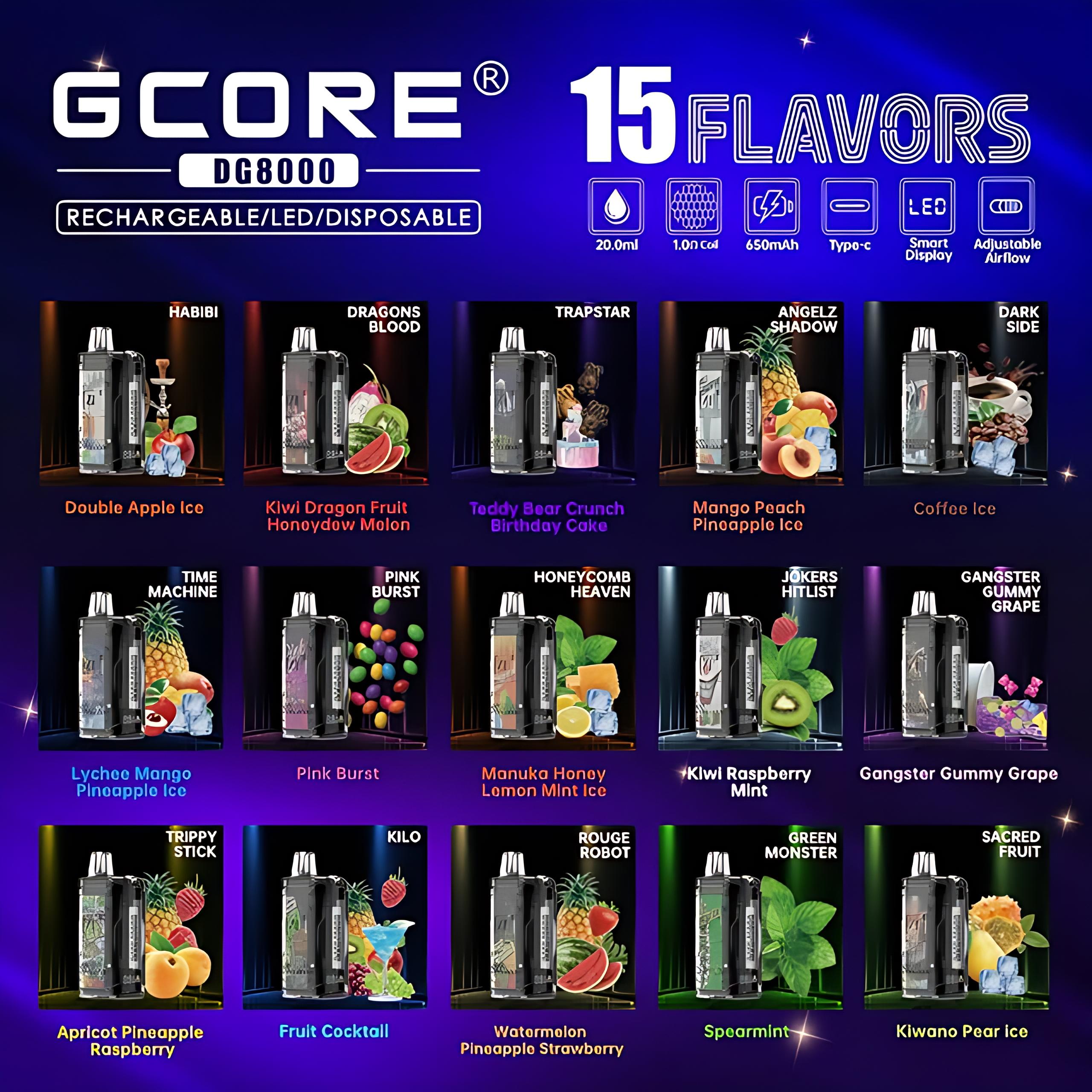 Gcore 8000 Disposable Vape (5%, 8000 Puffs)