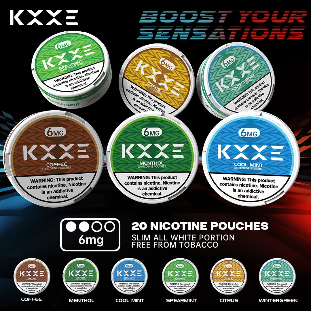 [5 Cans] KXXE Nicotine Pouches (6mg, 100 Pouches)