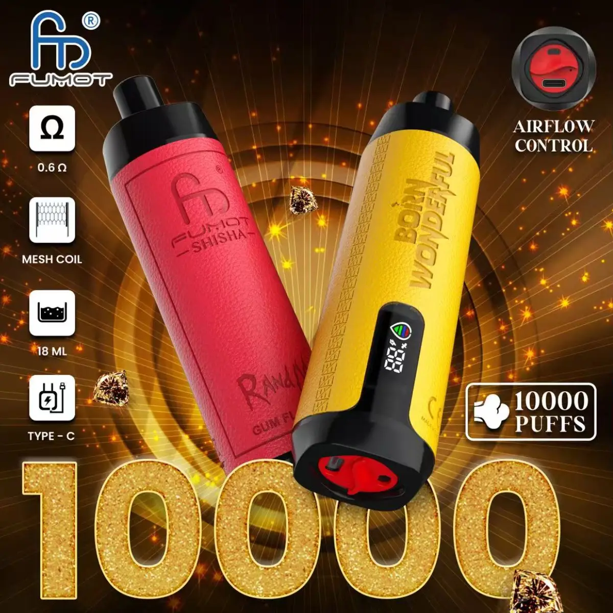 50-Pack Wholesale | Fumot RandM Shisha 10000 Disposable Vape