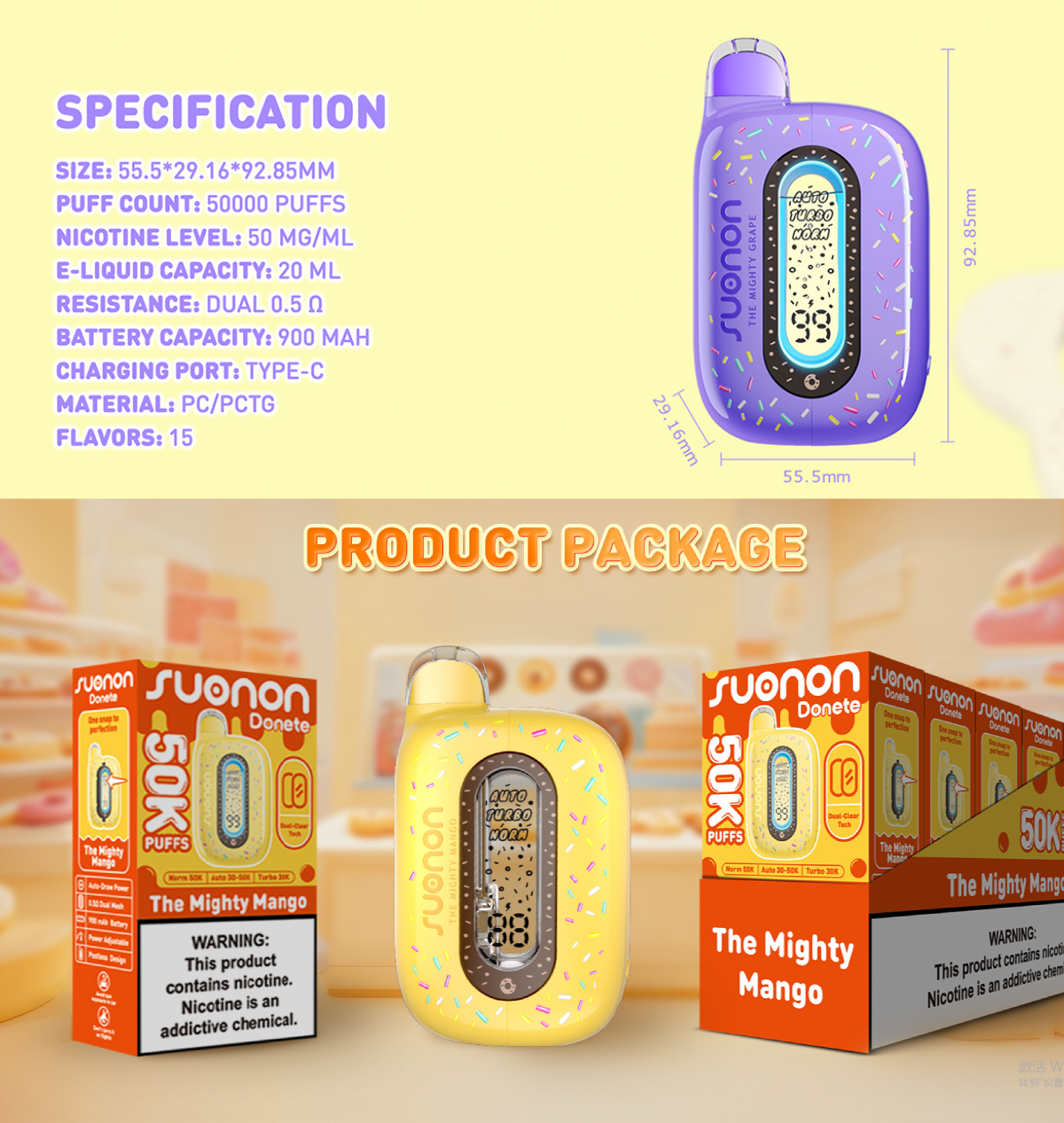 SUONON DONETE 50K 50000 puffs wholesale